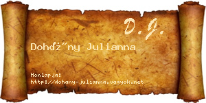 Dohány Julianna névjegykártya